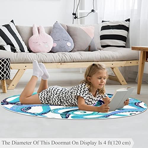 Llnsuply בגודל גדול 4 מטר ילדים עגולים אזור משחק שטיח שטיח תמנון זרועות טפטים משתלת כרית שטיח לא להחליק ילדים שטיח