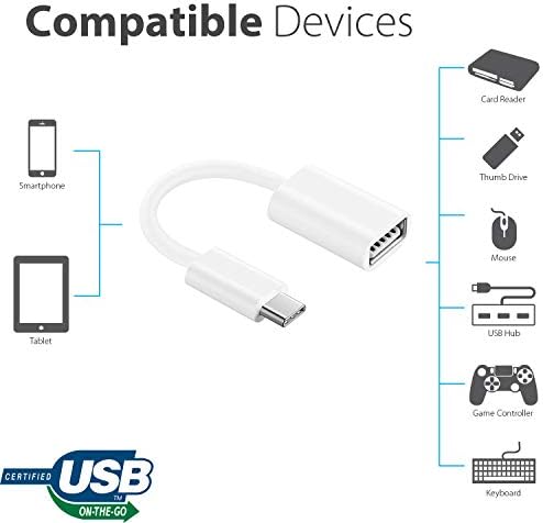 מתאם OTG USB-C 3.0 תואם ל- Tecno Camon 18 P שלך לפונקציות מהירות, מאומתות, מרובות שימוש, כמו מקלדת, כונני אגודל,