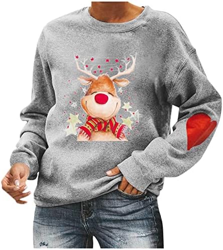 חג המולד סוודרים לנשים 2021 הטוב ביותר מכוער חג המולד חולצות סנטה סוודר צוות צוואר החורף חם מצחיק חולצות