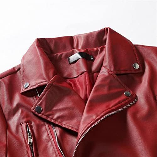 מעיל עור קלאסי של Tgajbl לגברים, מעילי אופנועים של פאנק מעיל צווארון מעיל עור שטוף מעיל מג'ט מקורי