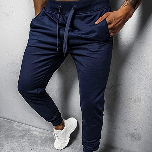 מכנסי היפ הופ נוחים של חוצה גברים עקבים מכנסי אימון בצבע אחיד עם מכנסי אימוני כיס לאדם