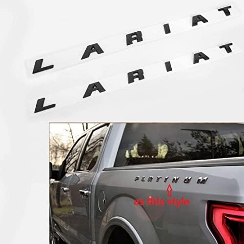 2PC סמלי פנדר צדדי 2PC מכתב Lariat Badge NamePlate לוגו 3D מתאים ל 150 250 350 טנדר משאיות שחור