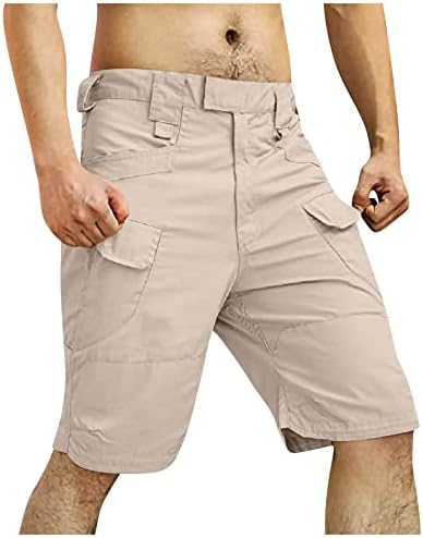 מכנסי חאקי לגברים בכיס כיס ספורט מכנסיים קצרים מזדמנים רצים