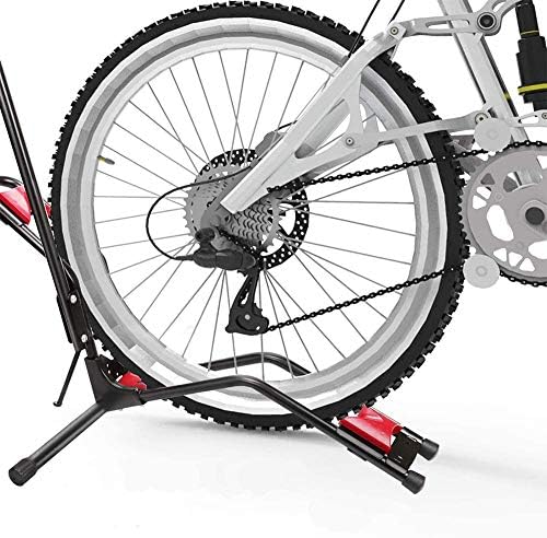 גואנגמינג - עמדת אופניים מתלה רכיבה על אופניים אנכית, מעמד רצפת אופניים זקוף מתכוונן, מתלה מוסך אופניים עם כרית