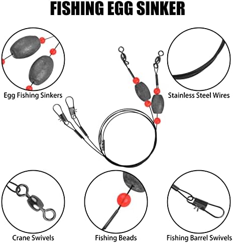 דיג ביצים כיור אסדות מנהיגים - 4 יחידות/8 יחידות מפלדת אל חלד מנהיגי חוט שחור עם כיורים דגים מתנדנדים לדיג