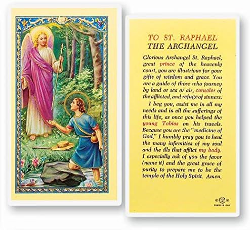 כדי רפאל הקדוש המלאך תפילה למינציה כרטיסים קדושים