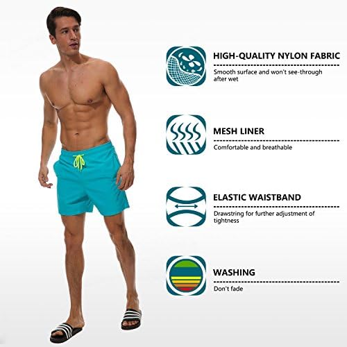 גזעי השחייה של SilkWorld גברים מכנסי חוף יבש מהירים עם כיסים