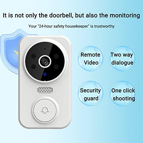 פעמון דלת חכם - דלת וידאו מרוחקת אלחוטית חכמה פעמון דלת חזותי אינטליגנטי, USB נטען בית HD ראיית