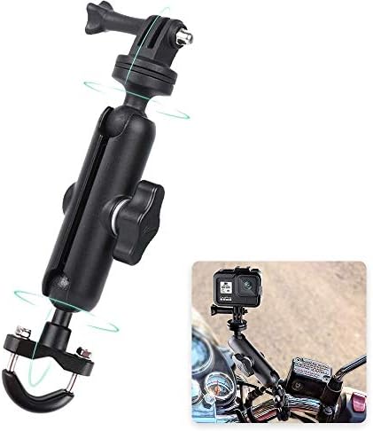 RUIGPRO 360 ° אופנוע אופניים מחזיק מצלמת כידון הרכבה על סוג 1/4 מתכת עבור GOPRO HERO10/9/8/7/6/5/4 אביזר מצלמות