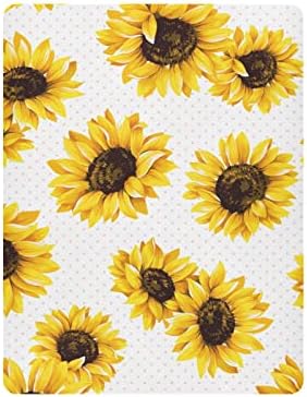 Alaza Sunflower Polka Dot פרח פרחים גיליונות עריסה פרחוניים מצוידים בסדין בסינט לבנים בנות תינוקות