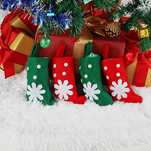 חצאית עץ חג מולד 36 אינץ 'וגרבי חג המולד 4 חבילה, חצאיות עץ חג המולד רך PV קטיפה לחג המולד לחג המולד