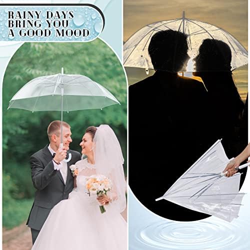 פביי 48 יחידות חתונה מטריית גשם אוטומטי פתוח חתונה סגנון מקל מטריות עם י וו ידית גדול חופה לנשים גברים