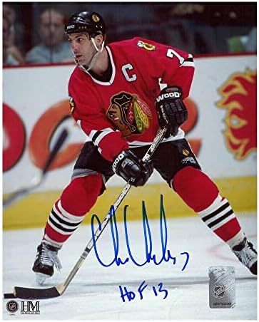 כריס צ'ליוס חתום על שיקגו בלקוהוקס 8x10 צילום - 70088 - תמונות NHL עם חתימה