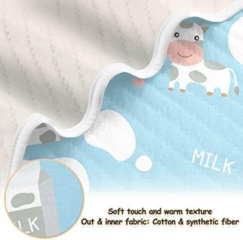 שמיכת חלב חלב דפסת פרה שמיכת כותנה לתינוקות, קבלת שמיכה, שמיכה רכה משקל קלה לעריסה, טיולון, שמיכות משתלות,