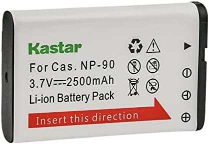 החלפת סוללה של קסטאר 1-חבילה לסוללת CASIO NP-90 NP-90DBA, מטען BC-90L, CASIO EXILIM EX-FH100 EX-FH100BK,