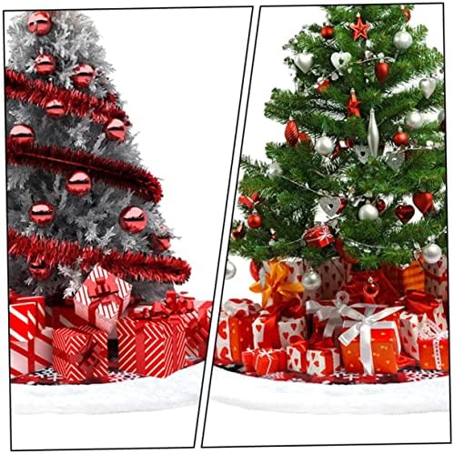 חצאית עץ חג המולד משובץ 1 pc משובץ חצאית עץ חג המולד קישוט אדום שטיח לבן אביזרי יליד שמלת עץ שלג