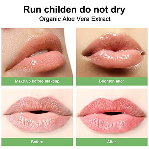 2 יחידות אלוורה שפתון, לאורך זמן מזין צבע שינוי שפתון,טבעי קרם לחות קסם טמפרטורת צבע שינוי גלוס, ירוק