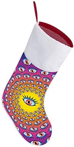 עיניים פסיכדליות גרבי חג המולד גרביים תלייה מדפיס קישוטי אח עץ חג המולד