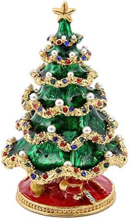 עץ חג המולד של UXZDX - קישוט אמייל יהלום עץ חג המולד תיבת קישוט קופסת קופסה מתכתית לקישוט הבית
