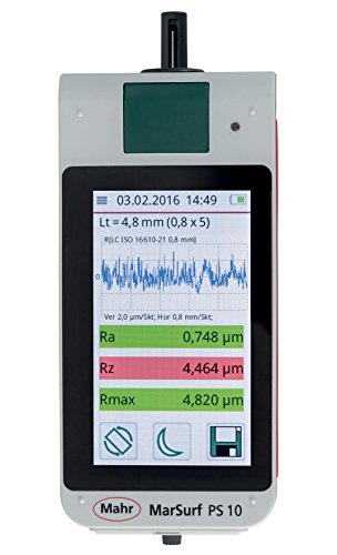 Mahr Federal 6910230 Marsurf PS 10 יחידת מדידה של חספוס נייד עם 2 UM Stylus משתמש בתצוגת מסך מגע דמוי סמארטפון