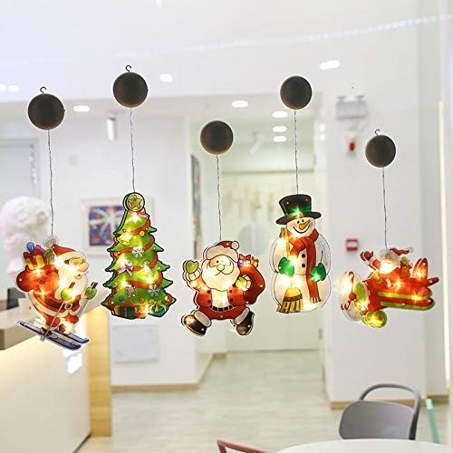 אורות דקורטיביים לחג המולד של Ckoza סצנת חלונות חגיג