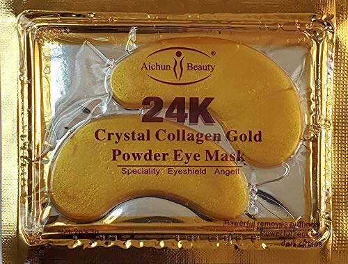 AICHUN Beauty 24K אבקת זהב ג'ל קולגן מסיכת עיניים מסכות גיליון טלאי נגד הזדקנות הסר שקיות עיגולים כהים