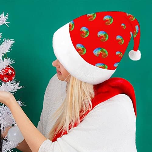 חתול עם צבעוני מלא ירח מצחיק חג המולד כובע סנטה קלאוס כובעי קצר קטיפה עם לבן חפתים עבור חג המולד חג מסיבת