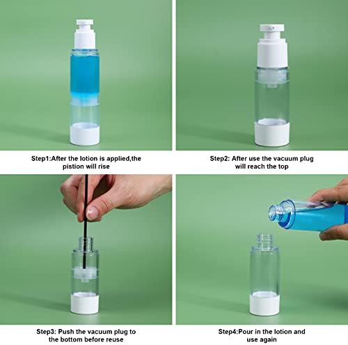 UMETASS בקבוק משאבת קרם אוויר, בקבוק מתקן נסיעות למילוי מחדש לקרם וקרם