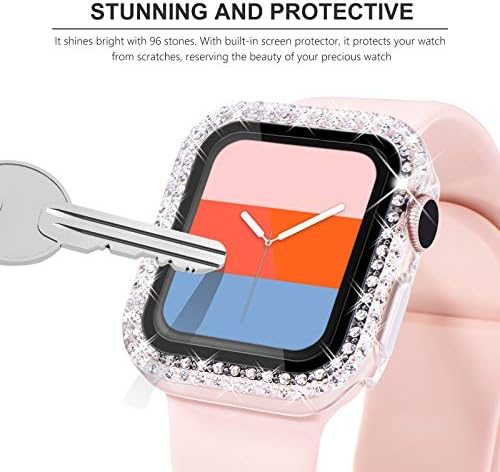 Kades תואם למארז ההגנה של Bling Apple Watch עם מגן מסך מובנה עבור Apple Watch 40mm Iwatch Series Se2022