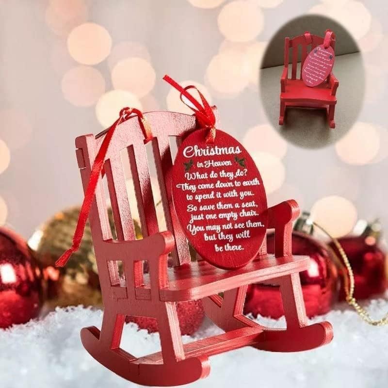 Esout חג המולד בשמיים עם כיסא, עם תווית משמעותית עיצוב בית לעץ חג המולד