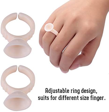 מייביס לבן 100 יחידות סיליקון חצי קבוע קעקוע דיו טבעת כוס טבעת כוס מיקרובליידינג אצבע דבק כוס
