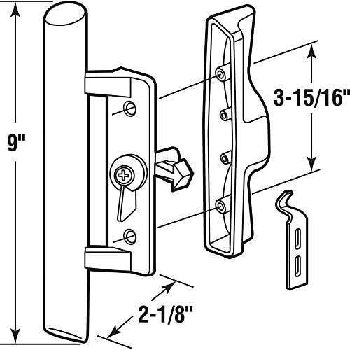 קו פריים קו MP1018 ידית הדלת הזזה, 3-15/16 אינץ ', דיאסט ועץ, סגנון וו, מנעול פנימי,