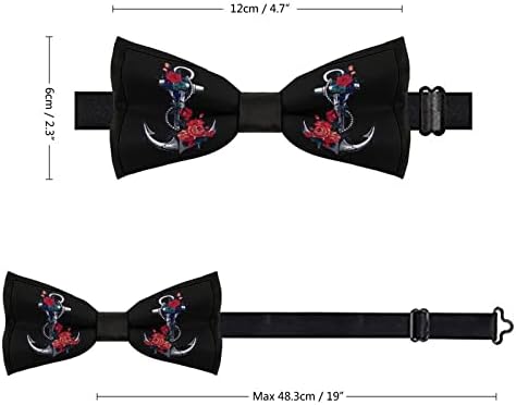 פרח עוגן גברים של מראש קשור עניבות פרפר מתכוונן מודפס חידוש עניבה