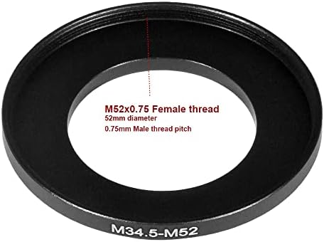 M34.5x0.5 חוט גובה זכר ל- M52x0.75 מתאם חוט נשי טבעת מדרגה עבור אל-ניקור 4/50 ממ