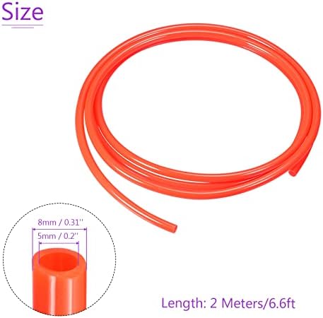 DMIOTECH 5MMX8 ממ צינורות פנאומטיים, 2 מטר/מדחס אוויר 6.6ft צינור צינור קו PU להעברת נוזל מים, אדום
