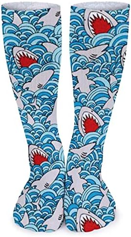 גרבי צינור של כריש קריקטורה מקסים גרבי צוות גרביים נושמים גרביים אתלטים חיצוניים ליוניסקס