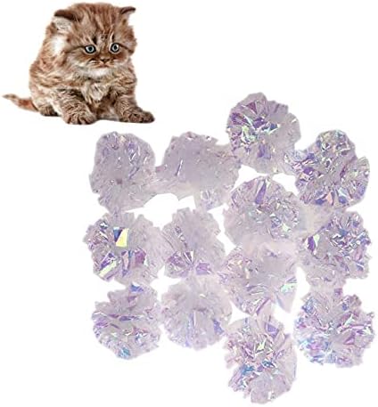 Oyalma 12 יח 'חתול Mylar Crinkle Ball CAT אינטראקטיבי נייר טבעת נייר חתלתול משחק כדורים מוצרי
