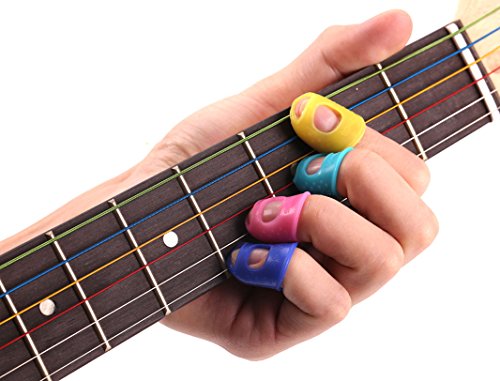 15 יחידות גיטרה אצבע מגיני סיליקון אצבע משמרות אקראי צבע