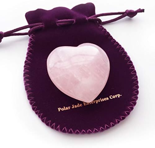 ירקן קוטב בצורת לב קוורץ קוורץ אבן לב נפוחה 45 ממ לריפוי אנרגיה של צ'אקרה, רייקי, מדיטציה, עיסוי וקישוט