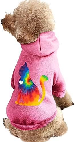 עניבה על חתול צבע עם לב תלבושות כלב תלבוש