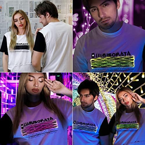 חולצת Lumisonata LED מדליקה בגדים טייז עתידני טיז זוהר בגדים זוהרים DJ TechWear Neon Flash Fly חולצה