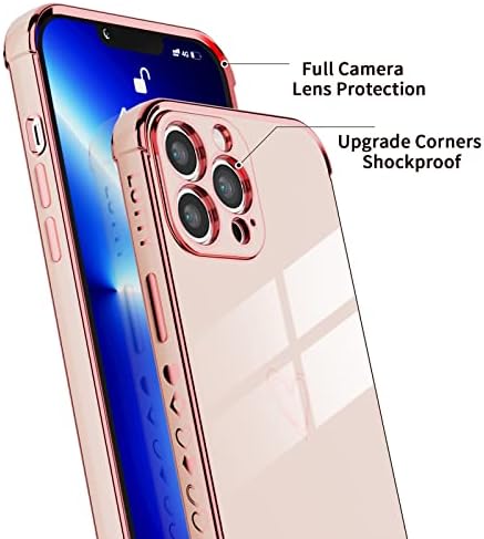 לוטי עוצב עבור אייפון 13 פרו מקס מקרה לנשים עם 1 יחידות מזג זכוכית מסך מגן מלא מחוזק מצלמה הגנה, העלה מחוזק פינות