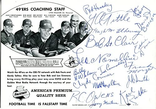 1960 חתום 49ers Beer Beer Promo Original Photo 17 חתימות - תמונות NFL עם חתימה