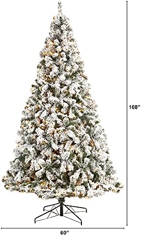9ft. עץ חג המולד מלאכותי של וירג'יניה מערב וירג'יניה עם 650 נורות LED ברורות ו 1320 ענפים הניתנים לכפיפה