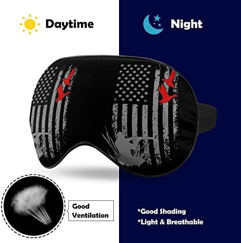 ציד ברווז מסכת עיניים דגל אמריקאית ללימודי שינה בליל עיניים עם רצועה מתכווננת לגברים נשים מטיילות יוגה