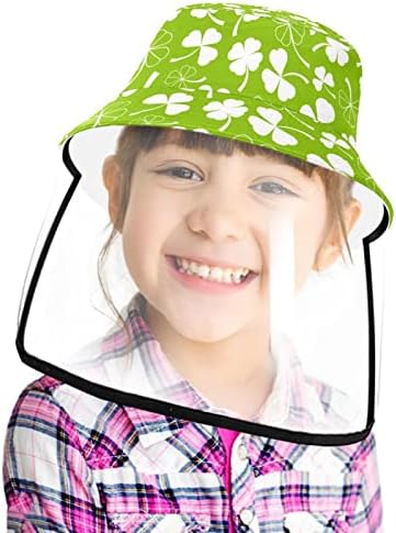 כובע מגן למבוגרים עם מגן פנים, כובע הדייג אנטי שמש, יום פטריק הקדוש תלתן ירוק