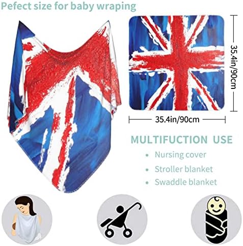 דגל בריטי שמיכה לתינוק מקבלת שמיכה לתינוקות לכיסוי יילוד עטיפת פעוטון