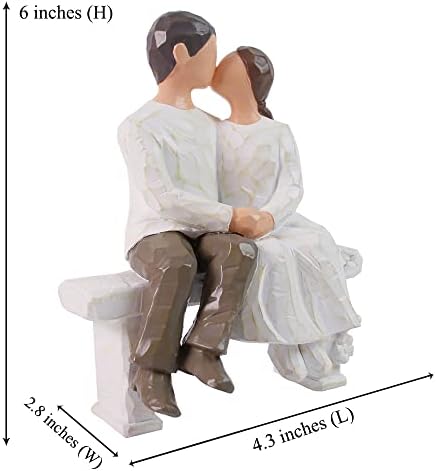 ג'ינהובה רומנטית זוג פסלונים באהבה, צבועים ביד פסלים זוגיים מתוקים כדי לזכור רגע יפה - המתנות הטובות