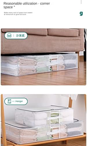 מתחת לאחסון מיטה מיכל, PVC ברור מתחת לאחסון מיטה, ארון בגדים מתחת לאחסון מיטה לשמיכות, כריות, שמיכות