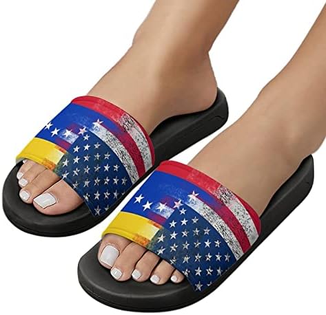 אמריקאי וונצואלה דגל יוניסקס בית כפכפים מהיר ייבוש מקלחת סנדלי החלקה בוהן פתוח נעליים